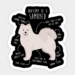 Samoyed Dog Anatomy Sticker